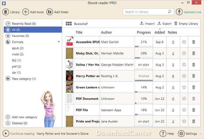 Icecream Ebook Reader Free Download for Windows 7, 8, 10, 11