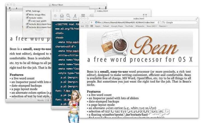 تحميل Bean برنامج محرر ومعالج النصوص لنظام Mac مجانا